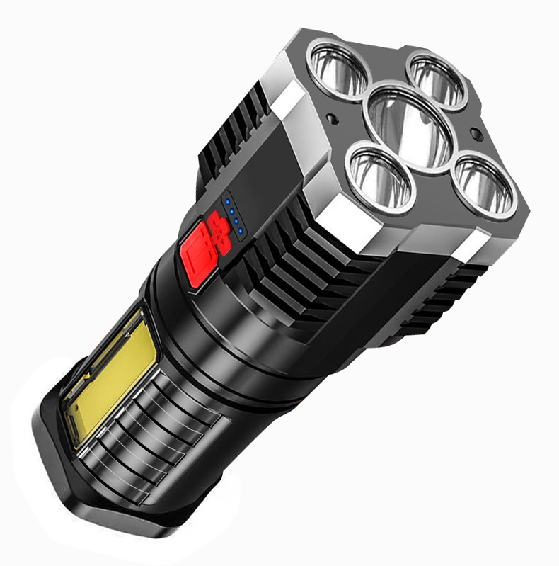 Five-Nuclear Explosion LED Flashlights Strong Light Rechargeable Highlight Small Xenon Outdoor Multi-Function Flashlight, Silver
Five-Nuclear Explosion LED Flashlights Strong Light Rechargeable Highlight Small Xenon Outdoor Multi-Function Flashlight, Silver