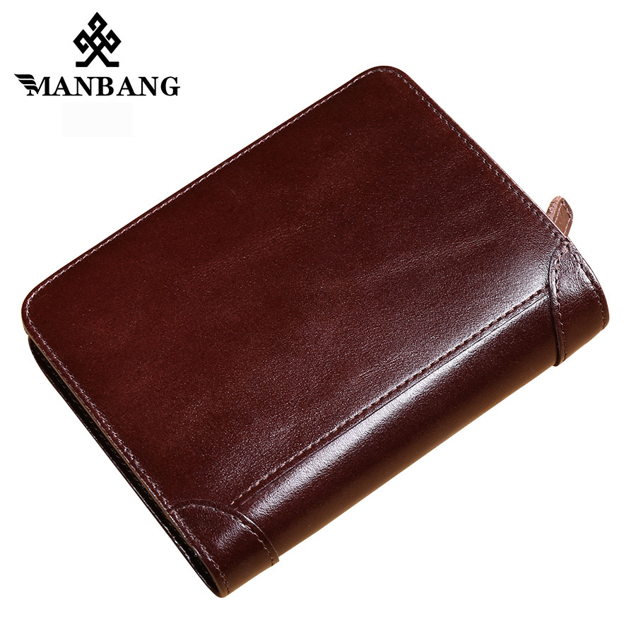 Genuine Leather Men's Wallet with Coin Pocket, Billfold, and Organizer (Black)