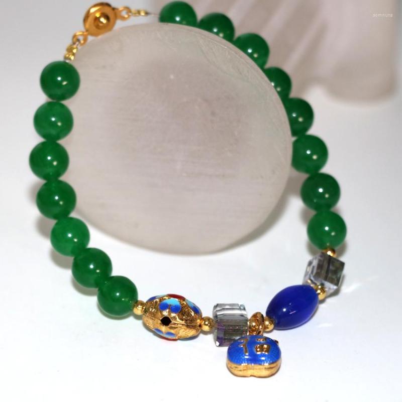 Strand 4 Colors Natural Stone Jades Chalcedony 8mm Round Beads Charms Bracelet Bangle For Women Cloisonne Elegant Jewelry 7.5inch B2944
Strand 4 Colors Natural Stone Jades Chalcedony 8mm Round Beads Charms Bracelet Bangle For Women Cloisonne Elegant Jewelry 7.5inch B2944