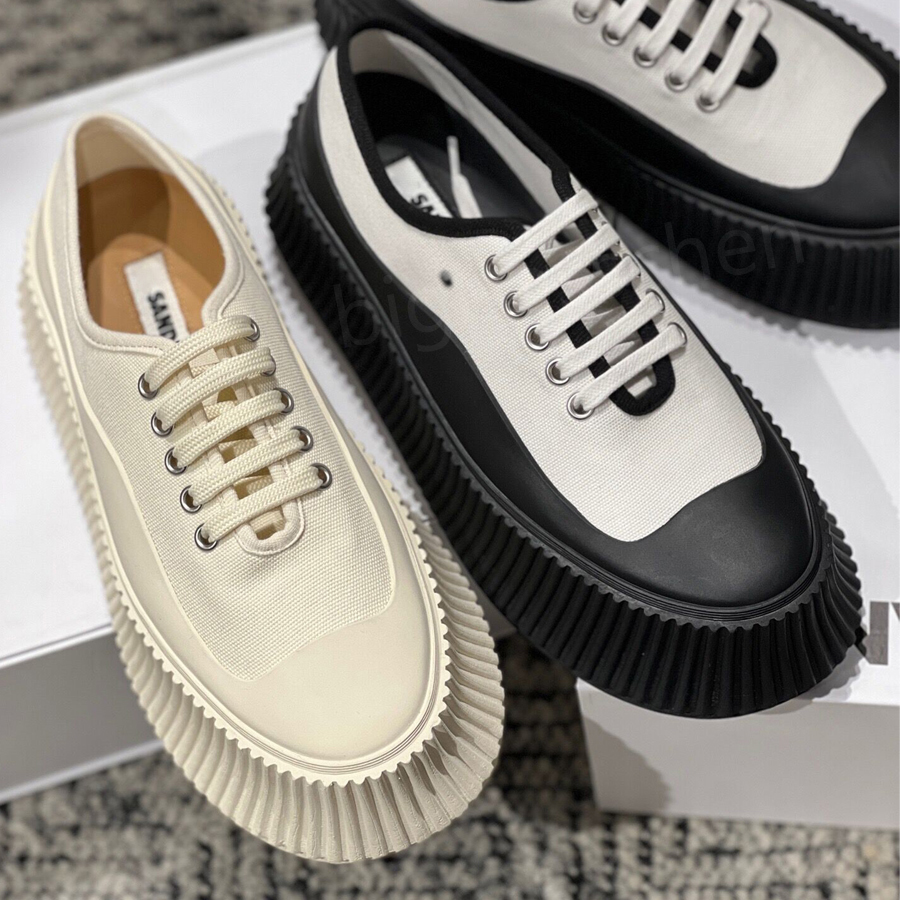 2023 new canvas shoes women's casual shoes JIL SANDI designer models quality thick bottom low-top lace-up high street black white comfortable splicing rubber sneakers, Ivory
2023 new canvas shoes women's casual shoes JIL SANDI designer models quality thick bottom low-top lace-up high street black white comfortable splicing rubber sneakers, Ivory