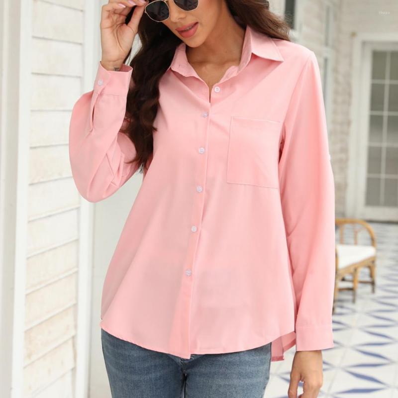 Women' Blouses Lapel Roll-up Sleeves Single-Breasted Women Shirt Simple Casual Patch Pocket Top Female Clothing, Army green
Women' Blouses Lapel Roll-up Sleeves Single-Breasted Women Shirt Simple Casual Patch Pocket Top Female Clothing, Army green