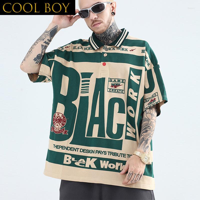 Men's T Shirts E BOY Striped Color Match Letter Patchwork Lapel Tshrits Men And Women Short Sleeve Oversized Summer Tees Streetwear Loose, Khaki
Men's T Shirts E BOY Striped Color Match Letter Patchwork Lapel Tshrits Men And Women Short Sleeve Oversized Summer Tees Streetwear Loose, Khaki