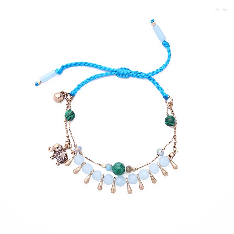 Charm Bracelets Handmade Braided Adjustable Chain Beads Elephant Bracelet Female Cute Animal Blue Vintage Jewelry
Charm Bracelets Handmade Braided Adjustable Chain Beads Elephant Bracelet Female Cute Animal Blue Vintage Jewelry