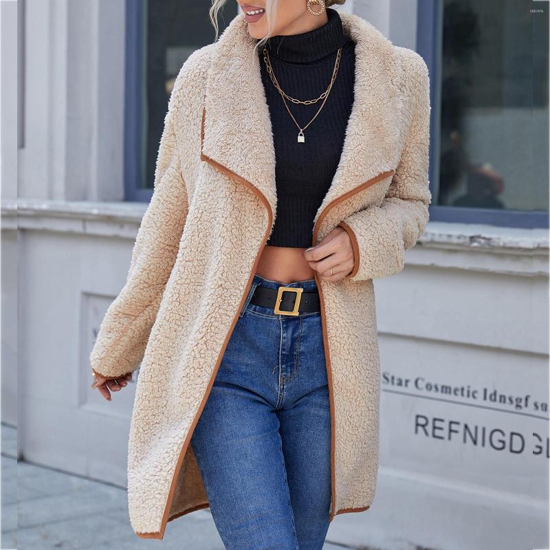 Women' Fur Women' Warm Winter Turn Down Collar Fleece Jacket Long Sleeve Beige Coat Stylish Female Thick Cashmere Casual, Khaki
Women' Fur Women' Warm Winter Turn Down Collar Fleece Jacket Long Sleeve Beige Coat Stylish Female Thick Cashmere Casual, Khaki
