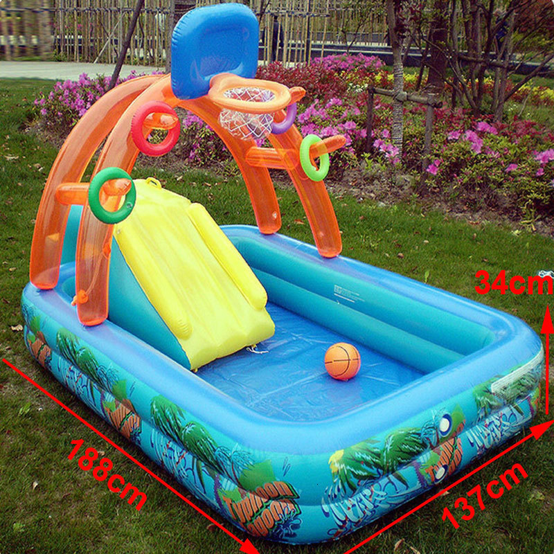 Party Balloons Water Slide For Children Fun Lawn s Inflatables Pools Kids Summer Children s Set Backyard Outdoor Toys 221129