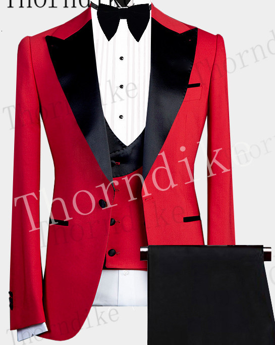 Men's Suits Blazers Thorndike 3 Pieces Peaked Lapel Fit Business Regular Prom Tuxedos For Wedding BlazerPantsVest 221128