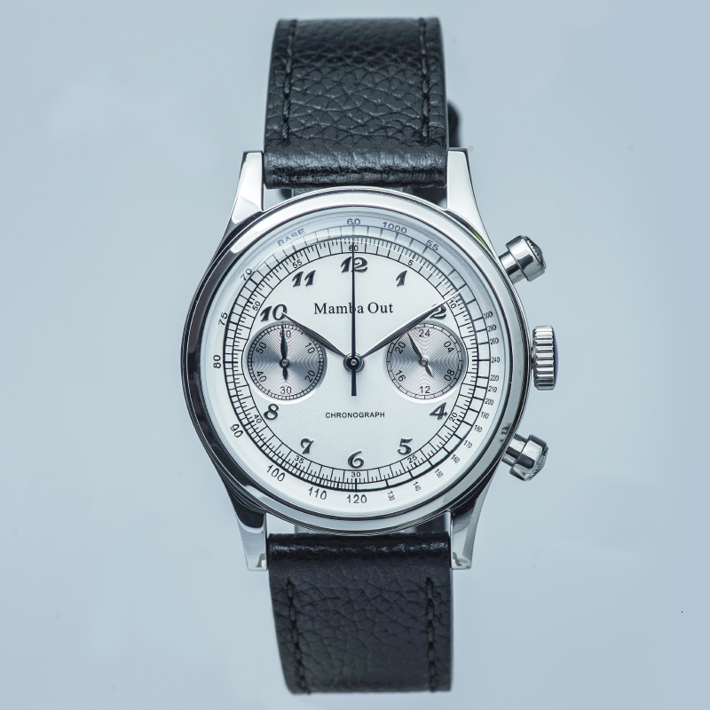 Wristwatches Shirryu Men s Dress Wristwatch 38mm White Dial Bubble Sapphire Glass Chronograph Function VK64 Quartz Movement 5Bar Waterproof 221128