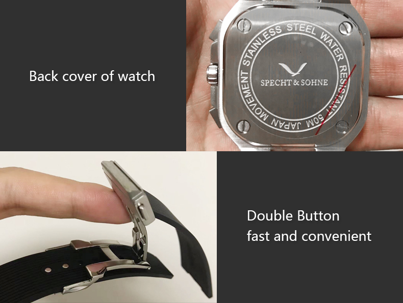Wristwatches Reloj Hombre Rubber Black Square Watch Men Top Brand Luxury Chronograph Military Quartz for Man Waterproof Luminous Clock 221128