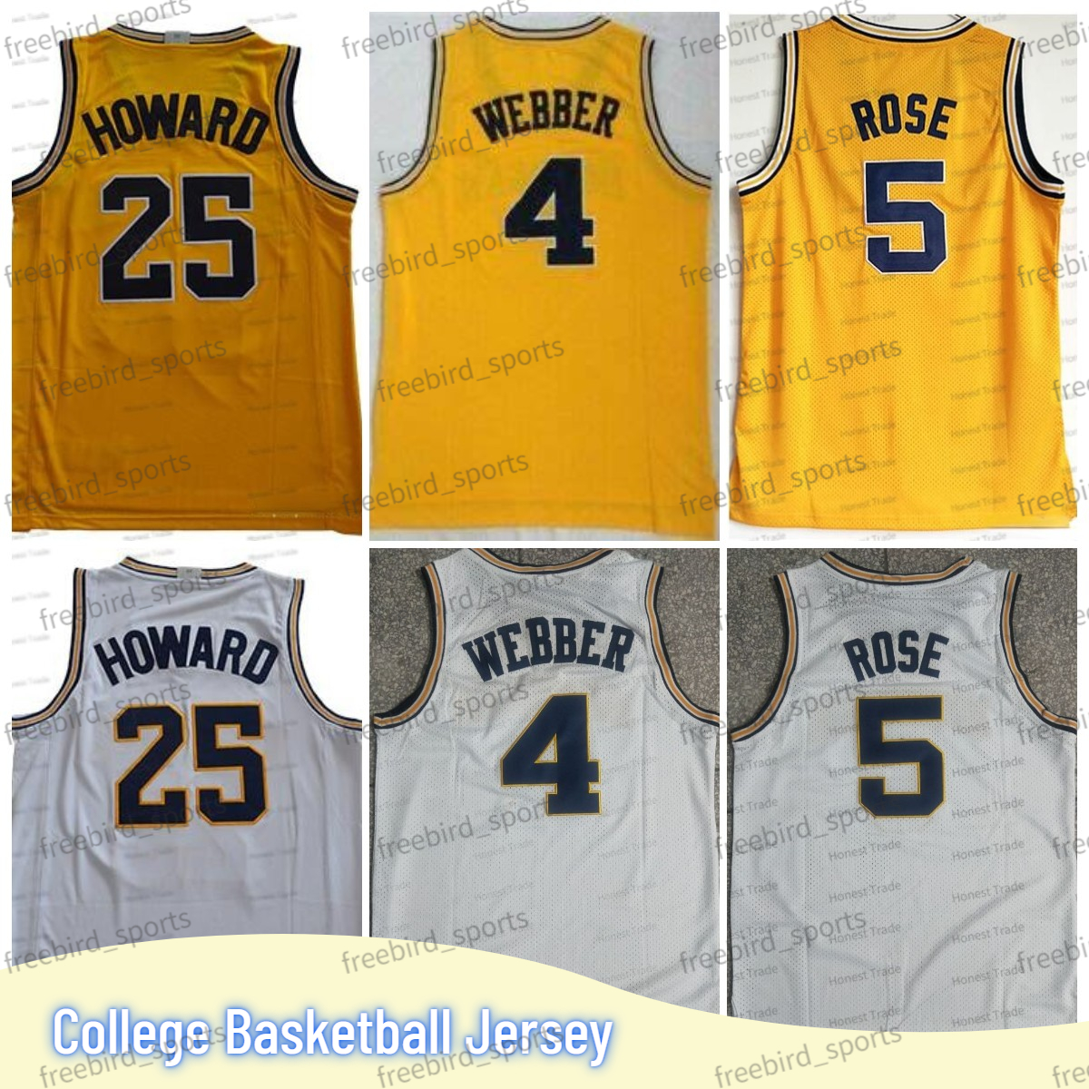 NCAA 5 Jalen Rose Basketball Jersey Michigan Wolverines 4 Chris Webber Juwan Howard 25 Charles College Yellow Mens White Jerseys Breathable, Men jersey
NCAA 5 Jalen Rose Basketball Jersey Michigan Wolverines 4 Chris Webber Juwan Howard 25 Charles College Yellow Mens White Jerseys Breathable, Men jersey