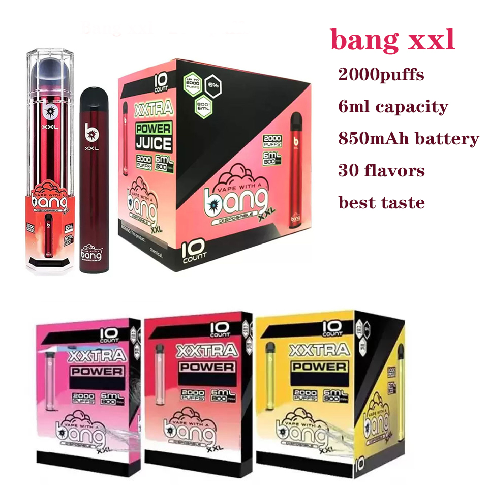 Bang XXL 2000 puffs E Cigarette Disposable Vape Starter Kit 800mAh 6ml Pre-filled Pods 2 5% 6% Nic Cartridges Portable Vaporizers Bangvapes Pen Stick Device Vapes, Tell us your flavors
Bang XXL 2000 puffs E Cigarette Disposable Vape Starter Kit 800mAh 6ml Pre-filled Pods 2 5% 6% Nic Cartridges Portable Vaporizers Bangvapes Pen Stick Device Vapes, Tell us your flavors
