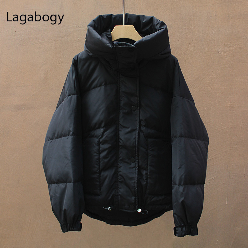 Women s Down Parkas Lagabogy Winter Women 90 White Duck Coats Casual Candy Color Warm Bread Jackets Female Hooded Loose Snow Outwear 221128