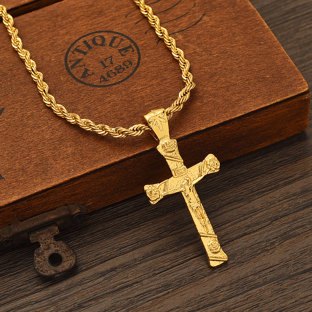 Stunning 9ct Gold gf Crucifix Jesus Cross Chain Necklace 20" FREE GIFT BOX multi-style design select manufacturers
Stunning 9ct Gold gf Crucifix Jesus Cross Chain Necklace 20" FREE GIFT BOX multi-style design select manufacturers