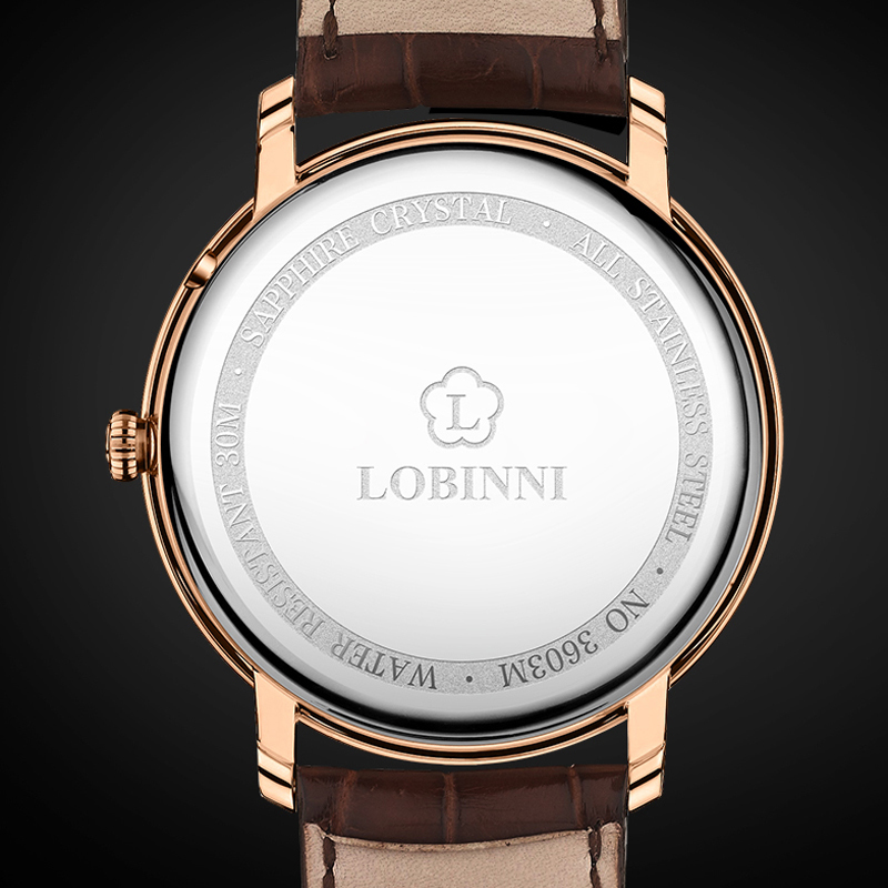 Wristwatches Switzerland LOBINNI Watch Men Luxury Brand Moon Phase Japan Movement Quartz Watches Mens Sapphire Waterproof Male Wristwatch 221128