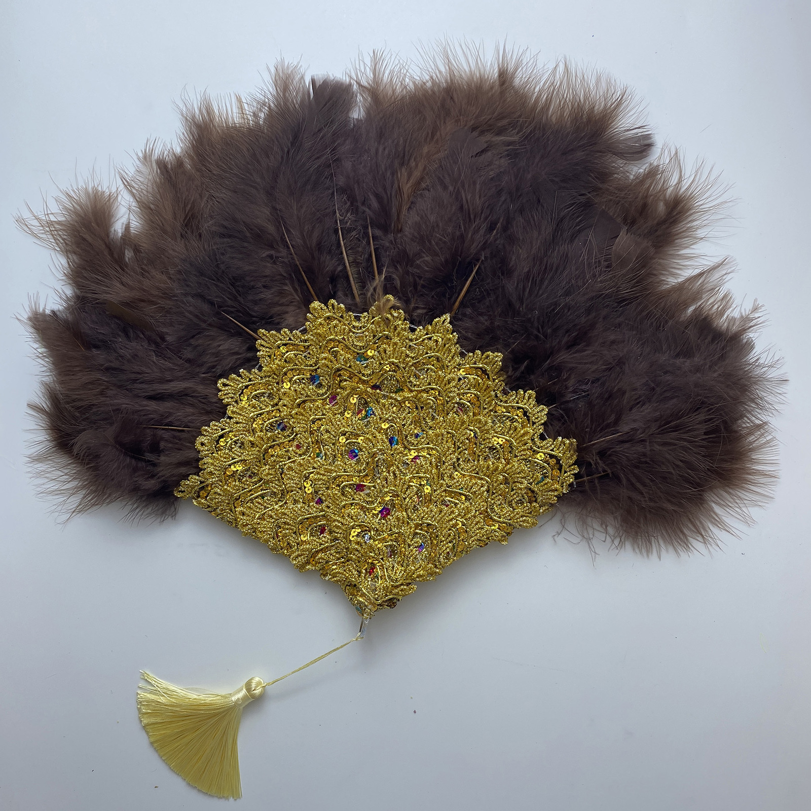 Decorative Objects Figurines Handmade Evantaille Mariage Africain Bridal Turkey Feather Handle fan wedding Dance Nigerian Feather Fans for Wedding Par