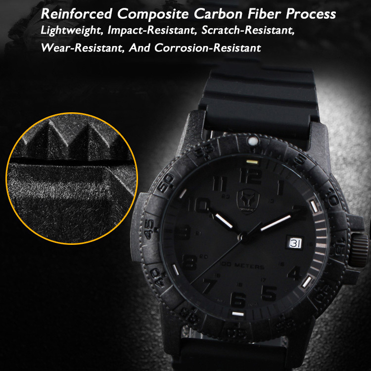 Wristwatches Hnlgnox Mens Diver Watches Tritium Pilot Watch Military 10ATM Waterproof Quartz Wristwatch Carbon Fiber Case T25 Luminous Sport 221128