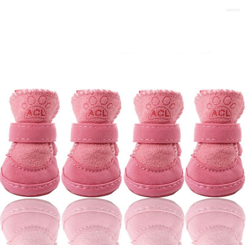 Dog Apparel 4pcs Pet Shoes Waterproof Winter Boots Socks Anti-slip Puppy Cat Rain Snow Booties Footwear For Small Dogs Chihuahua 738