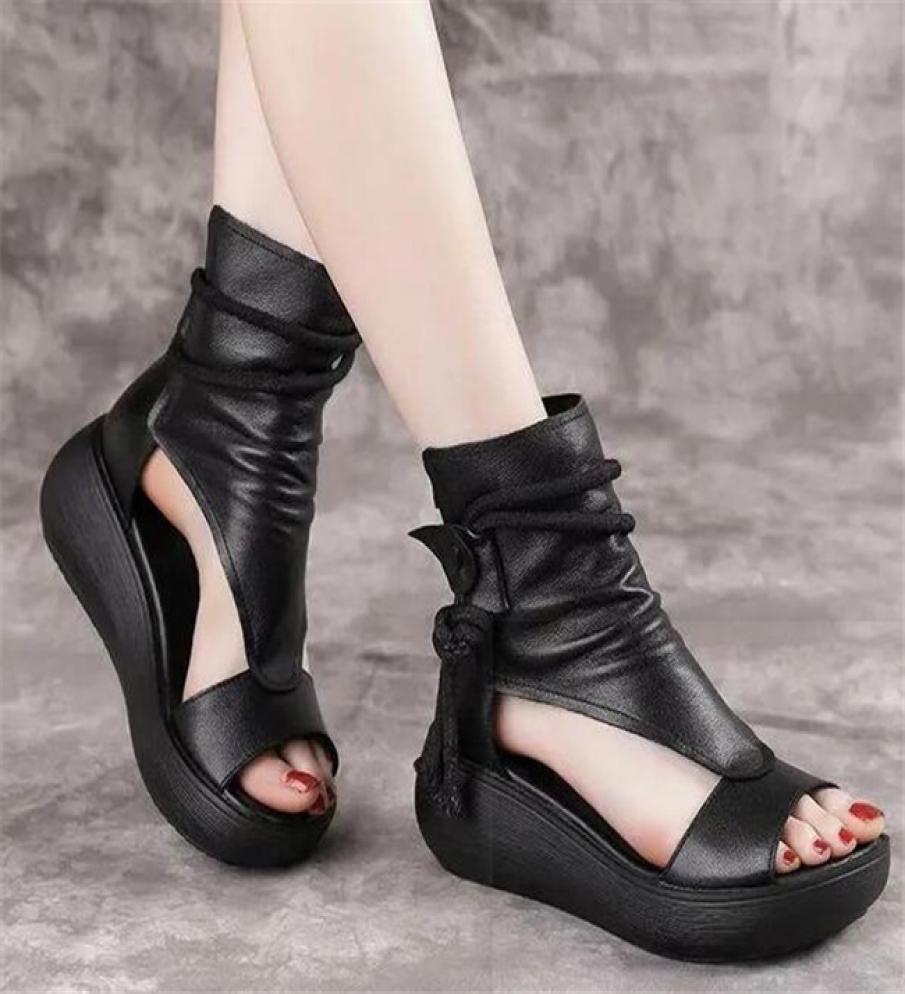 Summer Women Sandals Mid Heels Wedges Shoes Ladies Retro PU Leather Plus Size Sandalias Mujer Sapato Feminino9568843, Brown
Summer Women Sandals Mid Heels Wedges Shoes Ladies Retro PU Leather Plus Size Sandalias Mujer Sapato Feminino9568843, Brown