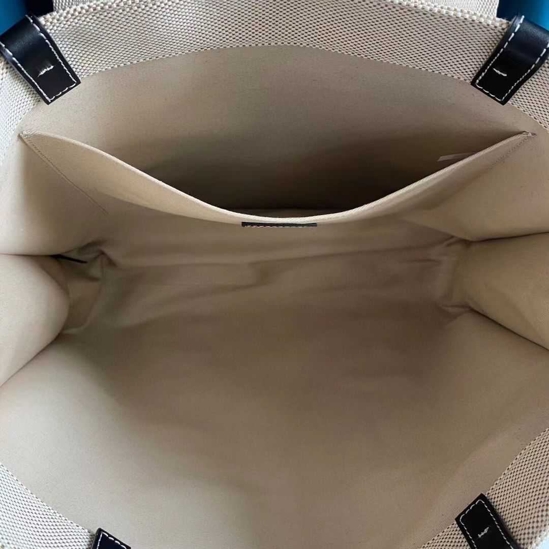 WOODY Tote chole handbag Canvas Letter Bag Smooth Cowhide Splice Ribbon Shopping Large Capacity Travel Mummy 5UPH, Sky blue 
WOODY Tote chole handbag Canvas Letter Bag Smooth Cowhide Splice Ribbon Shopping Large Capacity Travel Mummy 5UPH, Sky blue