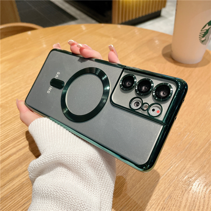Camera Lens Protector Plating Magnetic Case For Magsafe Samsung Galaxy S23 S22 Plus S21 Ultra S22Plus S22ultra Electroplate Edge Bumper Cover, Black
Camera Lens Protector Plating Magnetic Case For Magsafe Samsung Galaxy S23 S22 Plus S21 Ultra S22Plus S22ultra Electroplate Edge Bumper Cover, Black