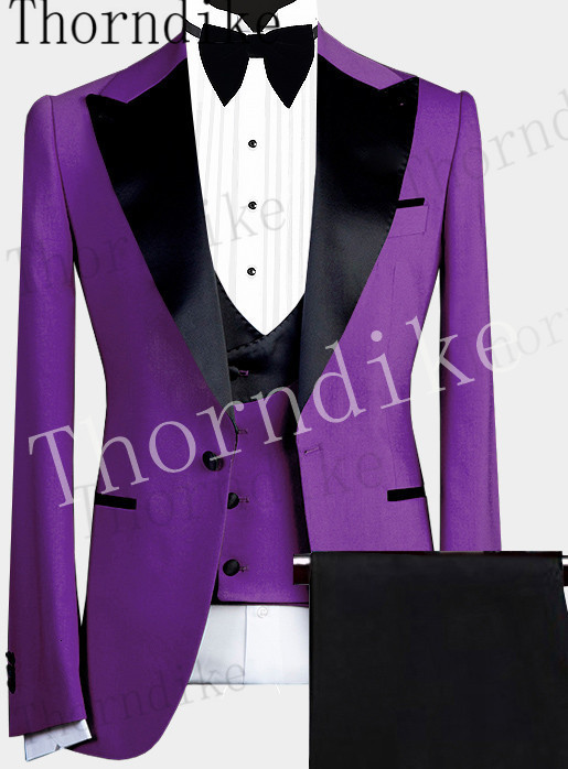 Men's Suits Blazers Thorndike 3 Pieces Peaked Lapel Fit Business Regular Prom Tuxedos For Wedding BlazerPantsVest 221128