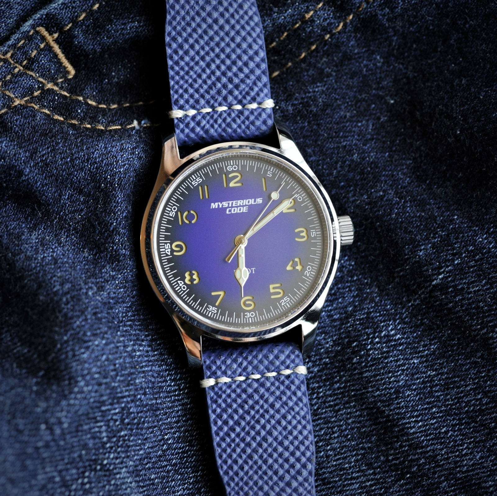 Wristwatches MYSTERY CODE 40MM Pilot Watch VH31 MOVT Luxury C3 Super luminous Sapphire Crystal Waterproof Top Brand Men s 221128