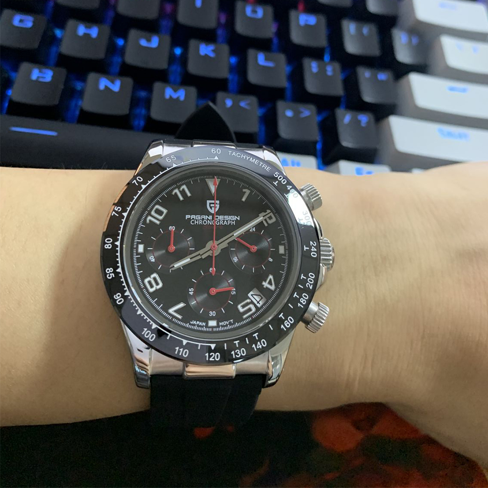Wristwatches PAGANI DESIGN Style Stainless Men Quartz Waterproof Ceramic Bezel Chronograph Fashion Sapphire Glass Watch 221128
