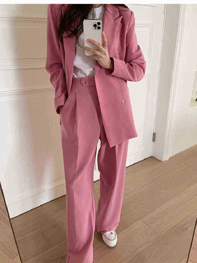 Spring Blazer Suits Korean Two Piece Set Women Long Sleeve Jacket Wide Pants Formal Office Lady 2 Piece Outfits J220813
Spring Blazer Suits Korean Two Piece Set Women Long Sleeve Jacket Wide Pants Formal Office Lady 2 Piece Outfits J220813