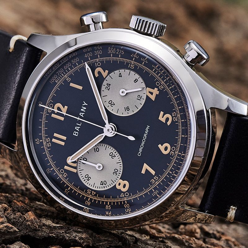 Wristwatches Baltany Quartz Chronograph Watches 39mm Panda Dial 5ATM Water Resistant Retro Super Luminous Vintage Watch 221128