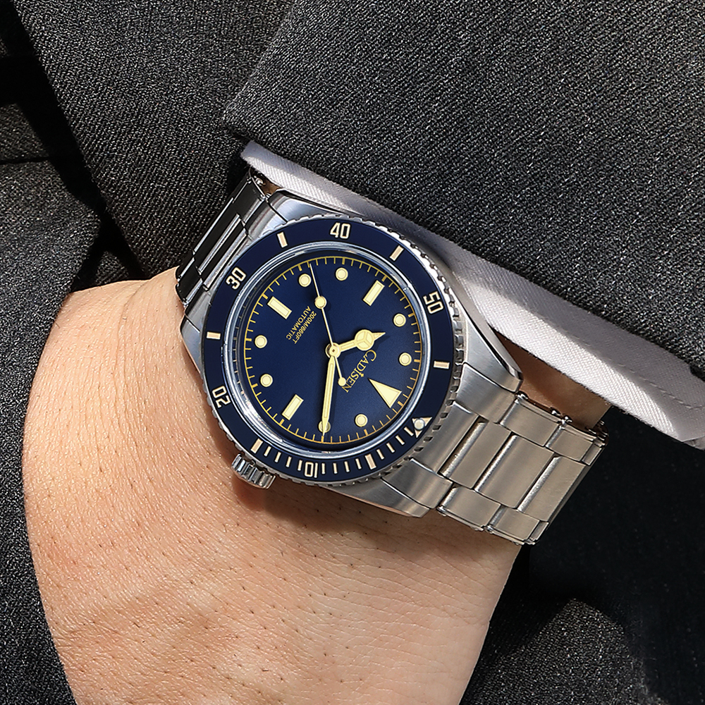 Wristwatches CADISEN 38MM Men s Mechanical Watches NH35 Automatic Watch For Men Luxury Sapphire Glass Stainless Steel Diving 200M Wristwatch 221128