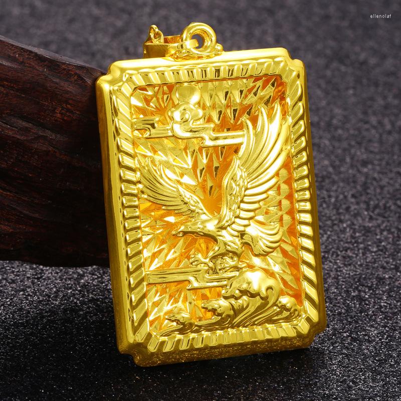 Pendant Necklaces Vietnam Alluvial Gold Buddha Charms 2022 Design Big Square Dragon Pendants For Necklace Making Jewelry Fittings