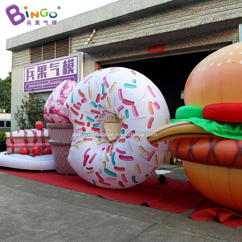 Newly Design Event Advertising Inflatable Cake Models Hamburger Donut Balloons Simulation Food Models For Outdoor Decoration Toys Sports