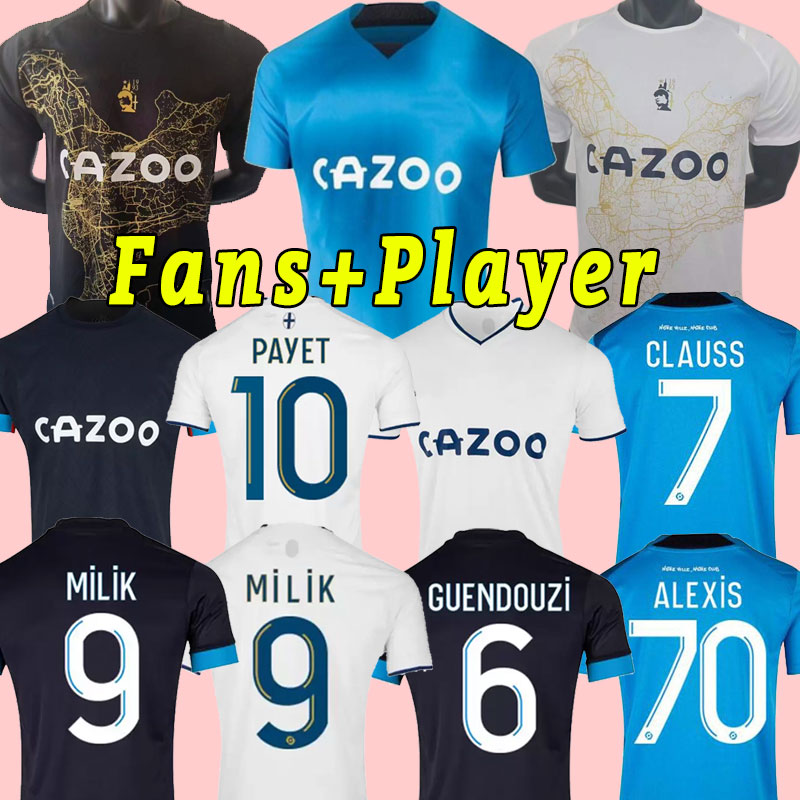 22 23 MarseilleS soccer jerseys MILIK maillot foot GUENDOUZI PAYET CLAUSS GERSON VERETOUT ALEXIS HARIT Fans Player Version football shirts training set, Home+patch
22 23 MarseilleS soccer jerseys MILIK maillot foot GUENDOUZI PAYET CLAUSS GERSON VERETOUT ALEXIS HARIT Fans Player Version football shirts training set, Home+patch