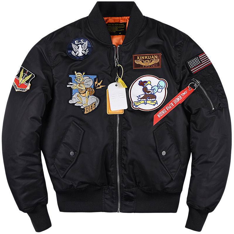 Mens Jackets ABOORUN Winter Fashion MA1 Bomber Air Force Pilot Combat Down Cotton Coats for Male 221129