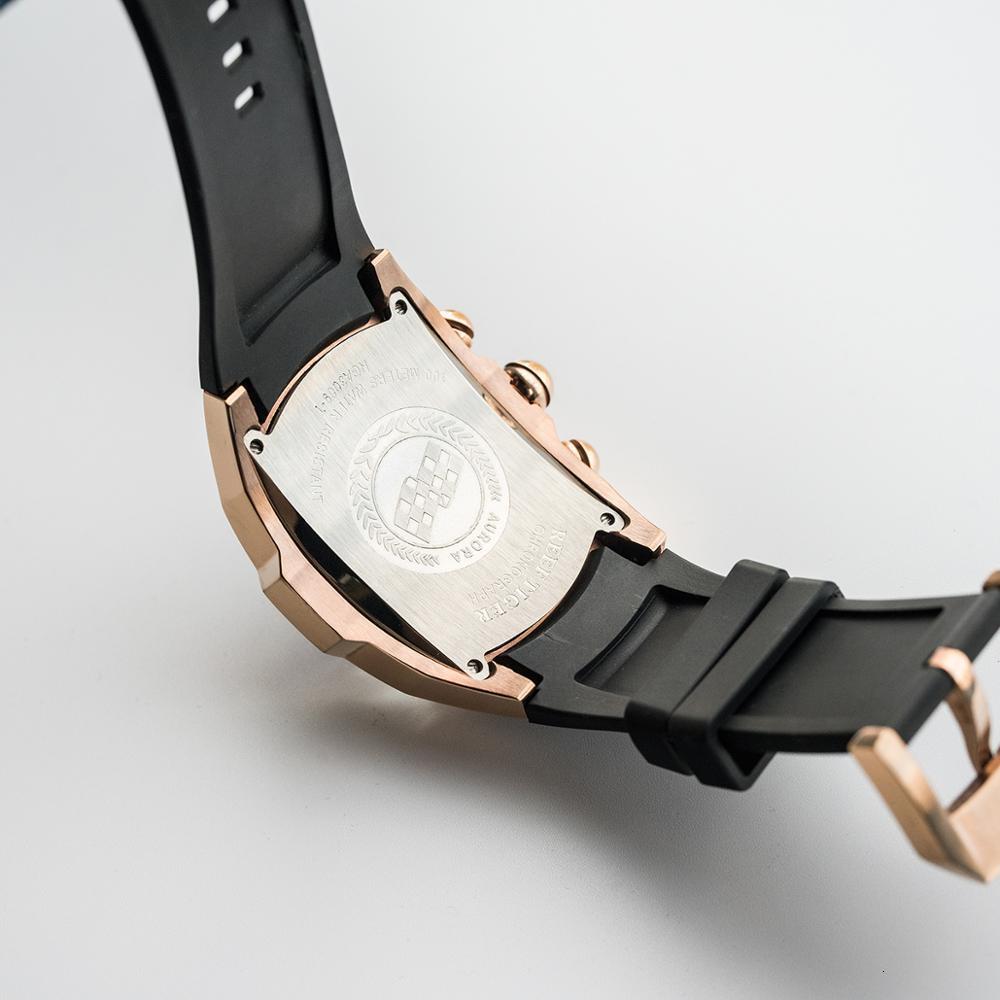Wristwatches Reef Tiger RT Top Brand Luxury Sport Watch for Men Professional Stop Watches Waterproof Rose Gold Blue Dial RGA3069 T 221128