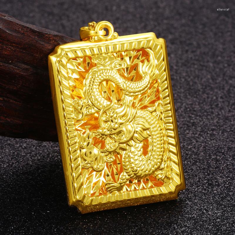 Pendant Necklaces Vietnam Alluvial Gold Buddha Charms 2022 Design Big Square Dragon Pendants For Necklace Making Jewelry Fittings