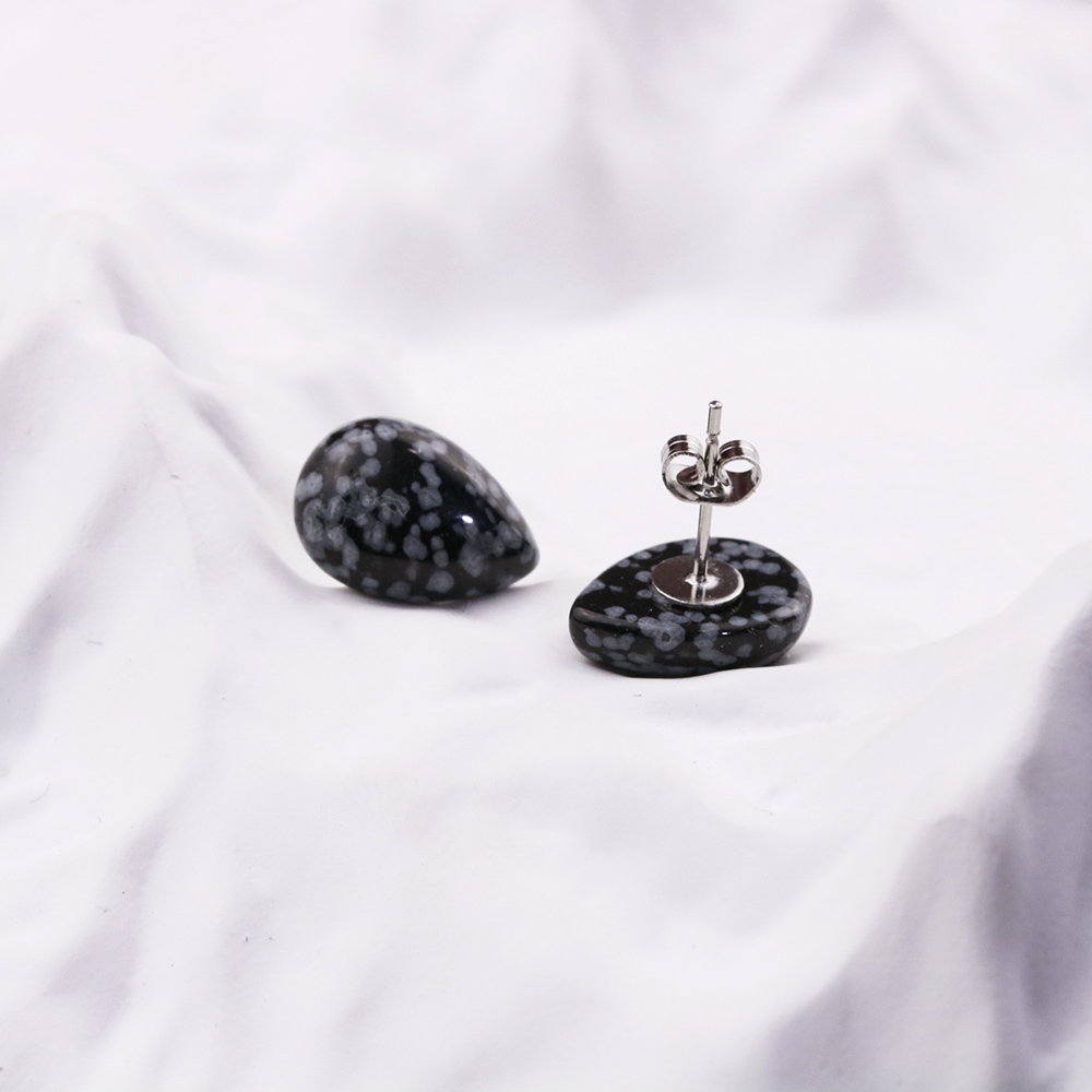Natural Stone Drop Stud Earrings Pink Crystal Quartz Kallaite Amethyst Agate Stainless Steel Earring Jewlry for Women