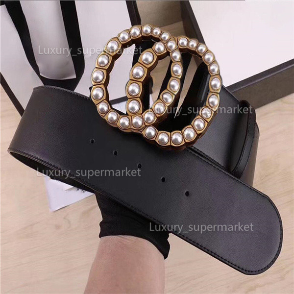 Designer Fashion luxury large pearl buckle belt ladies 7 cm variety of waist buckle wholesale AAA1