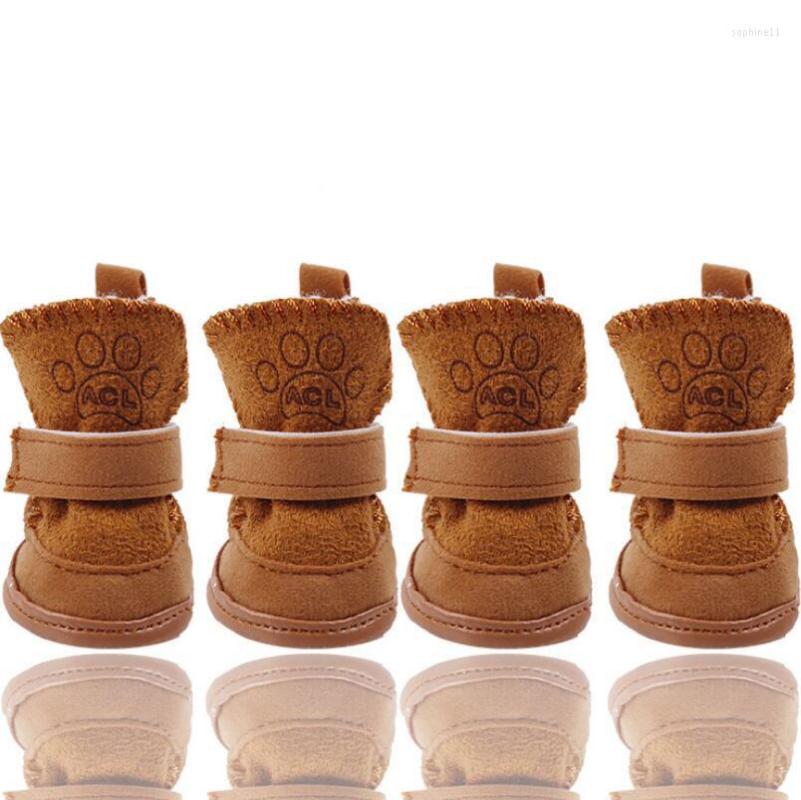 Dog Apparel 4pcs Pet Shoes Waterproof Winter Boots Socks Anti-slip Puppy Cat Rain Snow Booties Footwear For Small Dogs Chihuahua 738