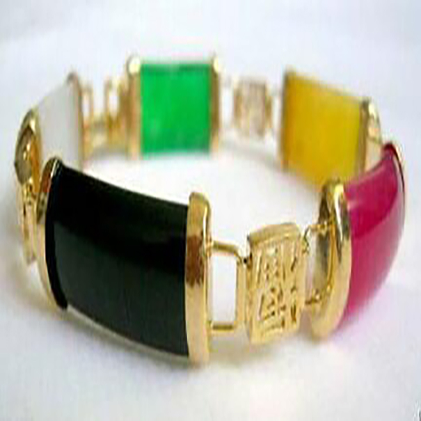 Natural Mix Colors good jewerly Fortune Luck Link Bracelet jade