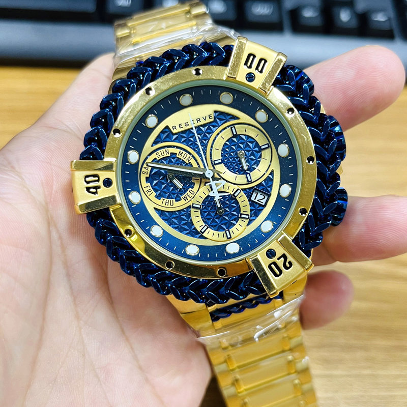 Wristwatches Undefeated Reserve Herc Mens Watch Luminous Chronograph Stainless Steel Luxury Watches Invicto Reloj De Hombre For Drop 221128
