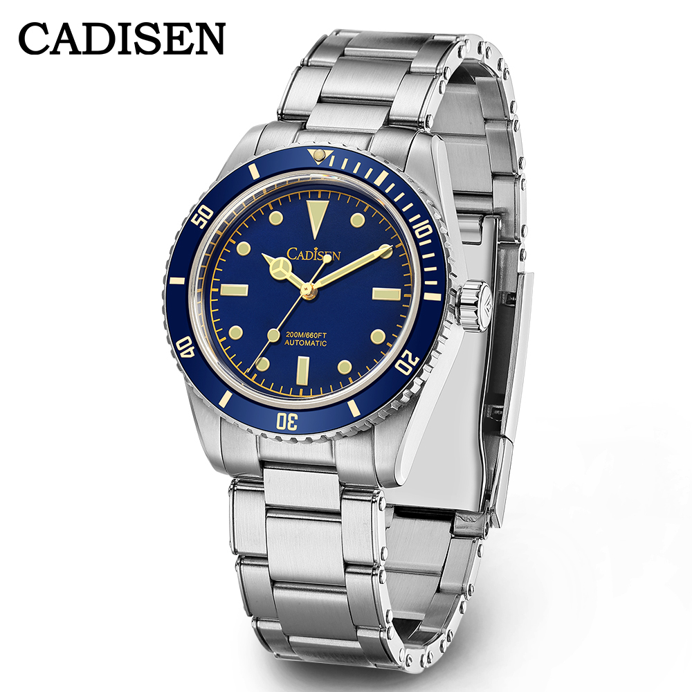 Wristwatches CADISEN 38MM Men s Mechanical Watches NH35 Automatic Watch For Men Luxury Sapphire Glass Stainless Steel Diving 200M Wristwatch 221128