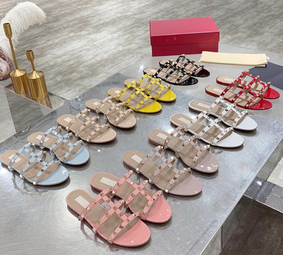Women Rivets Slippers Flat Sandals Flip Flops Beach Shoes Genuine Leather Flats Bottom Fashion for Women's Summer Wear Shoes with Box 35, Black lizhiwen
Women Rivets Slippers Flat Sandals Flip Flops Beach Shoes Genuine Leather Flats Bottom Fashion for Women's Summer Wear Shoes with Box 35, Black lizhiwen