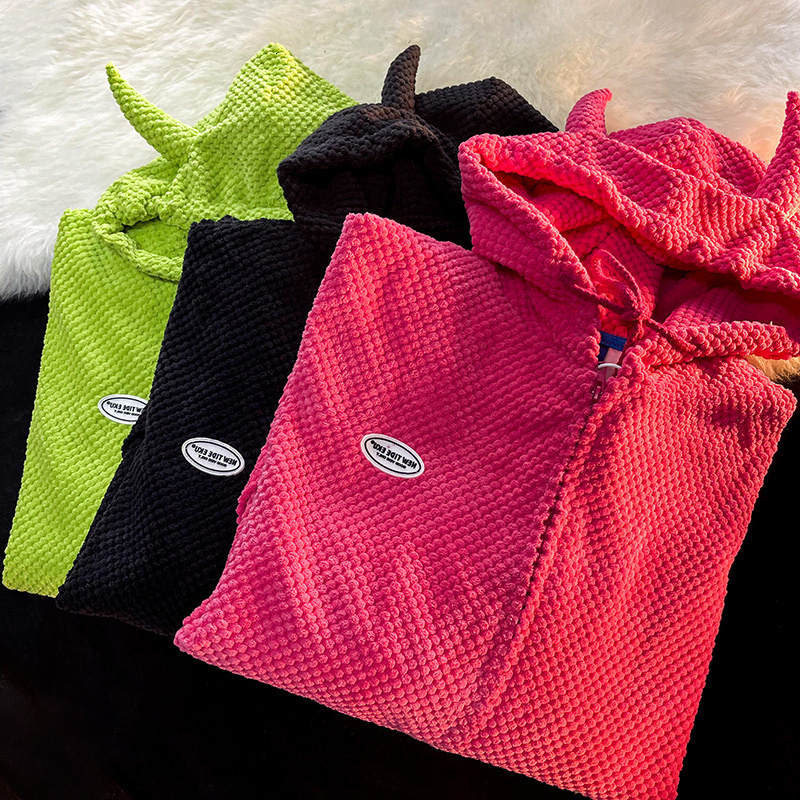 Women's Hoodies Sweatshirts Autumn Women Harajuku Punk Gothic Devil Horn Hooded Sweatshirt Plaid Teens Zip-Up Casual Loose Streetwear Party Cloth