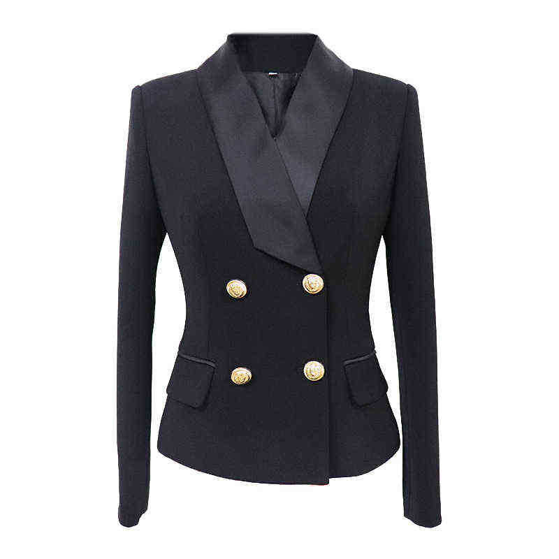 Women Blazer Black Autumn 2020 New Jacket Classic Double Breasted Button Office Ladies Slim Scarf Collar Women Jackets J220813, Black coat
Women Blazer Black Autumn 2020 New Jacket Classic Double Breasted Button Office Ladies Slim Scarf Collar Women Jackets J220813, Black coat