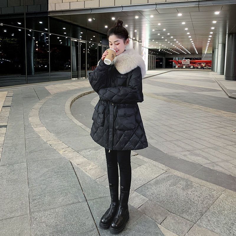 Women s Down Parkas Winter Warm White Duck Jacket Fashion Long Sleeve Women Coat Real Fur Collar Female Elegant Outerwear Y212 221128