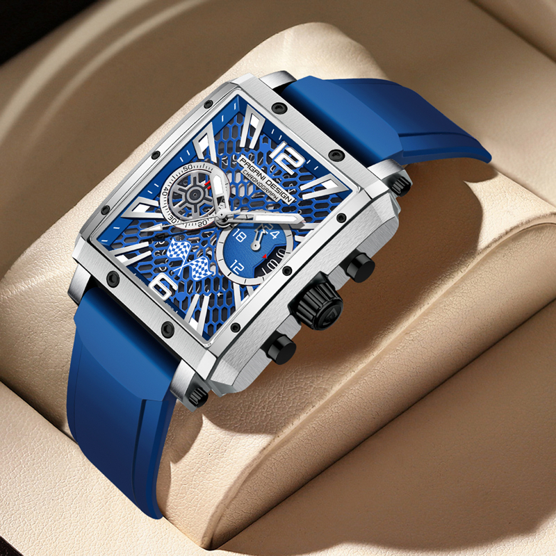 Wristwatches PAGANI DESIGN Brand Sports Men s Quartz Wrist Watch 42mm Hollowed Sapphire 50M Waterproof Chronograph Relogio Masculino 221128