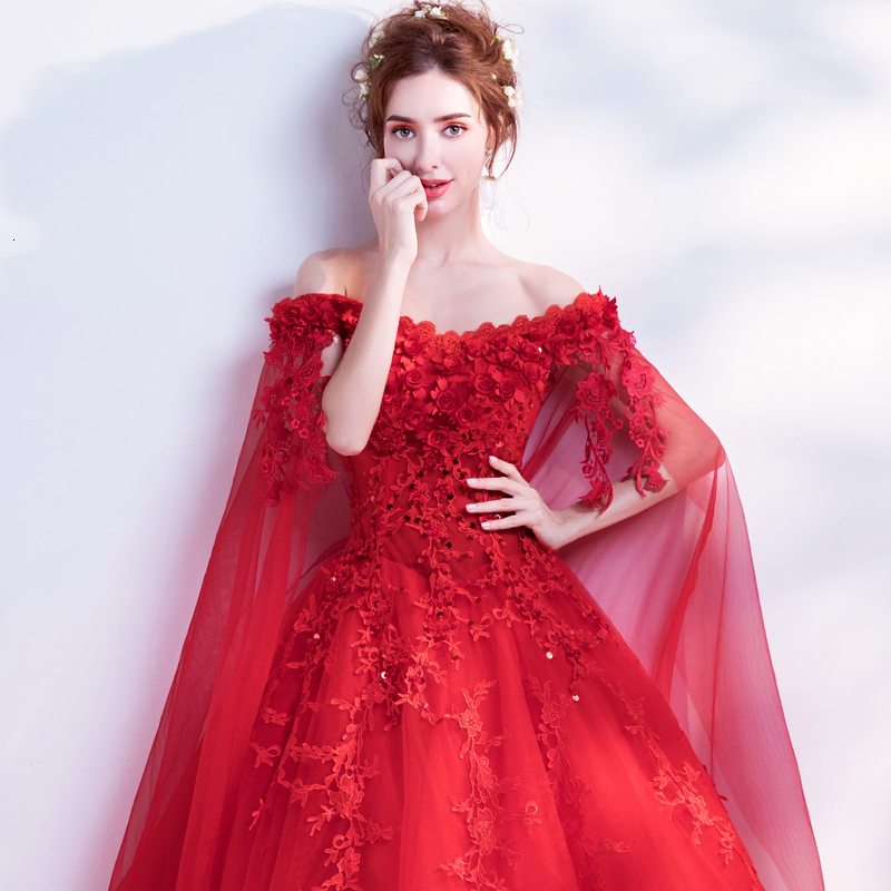 Party Dresses Long wrap red off shoulder lady girl women prom dress party evening performance 221128