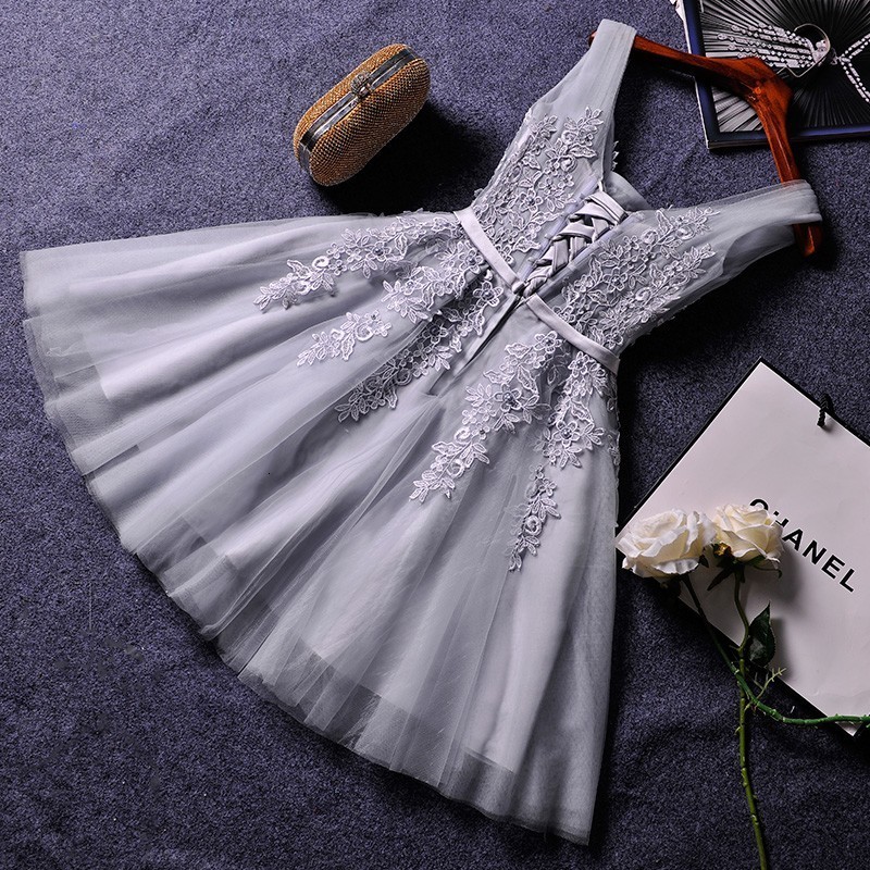 Party Dresses Elegant Pearl Pink Prom Sexy Dress Short V Neck Appliques Beading Lace Up Knee-Length Graduation Gowns 221128