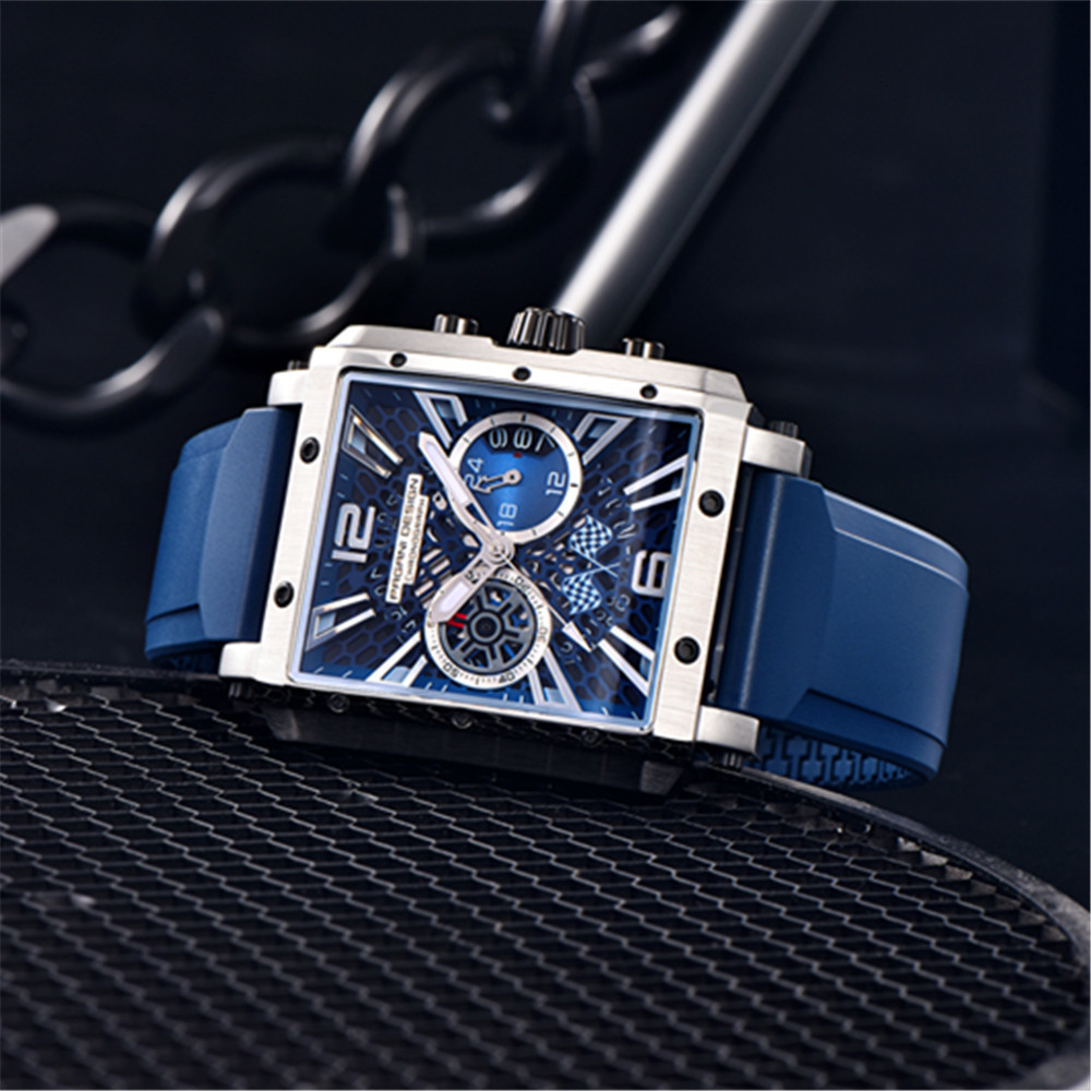 Wristwatches PAGANI DESIGN Brand Sports Men s Quartz Wrist Watch 42mm Hollowed Sapphire 50M Waterproof Chronograph Relogio Masculino 221128