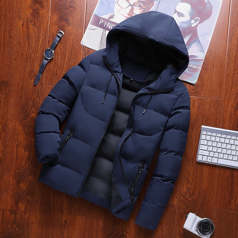 Men's Down Parkas Hooded Puffer Jackets Men Autumn Winter Windbreaker Jackets Men Fashion Clothing Cotton Padded Jacket Mens Coats With Hood 2211